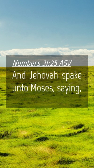 Picture 04 - Numbers 31:25 ASV Mobile Phone Wallpaper - And Jehovah spake unto Moses, - Mobile Bible Verse Wallpaper