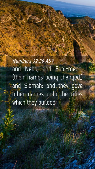 Picture 04 - Numbers 32:38 ASV Mobile Phone Wallpaper - and Nebo, and Baal-meon, (their names being - Mobile Bible Verse Wallpaper