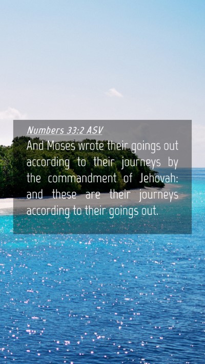 Picture 04 - Numbers 33:2 ASV Mobile Phone Wallpaper - And Moses wrote their goings out according to - Mobile Bible Verse Wallpaper