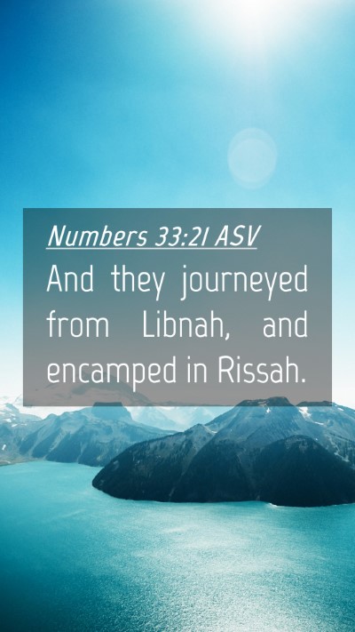 Picture 04 - Numbers 33:21 ASV Mobile Phone Wallpaper - And they journeyed from Libnah, and encamped in - Mobile Bible Verse Wallpaper