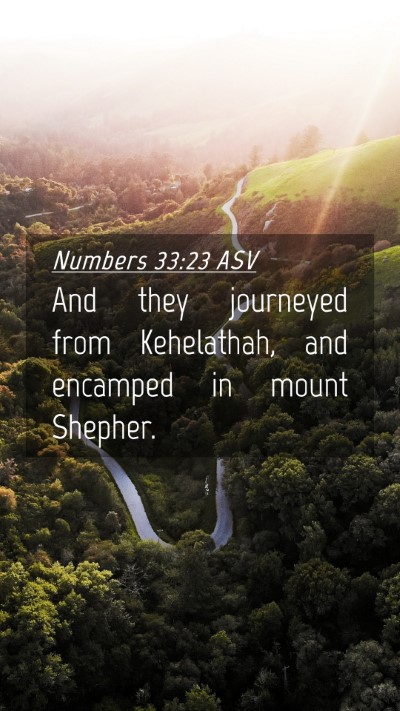 Picture 04 - Numbers 33:23 ASV Mobile Phone Wallpaper - And they journeyed from Kehelathah, and encamped - Mobile Bible Verse Wallpaper
