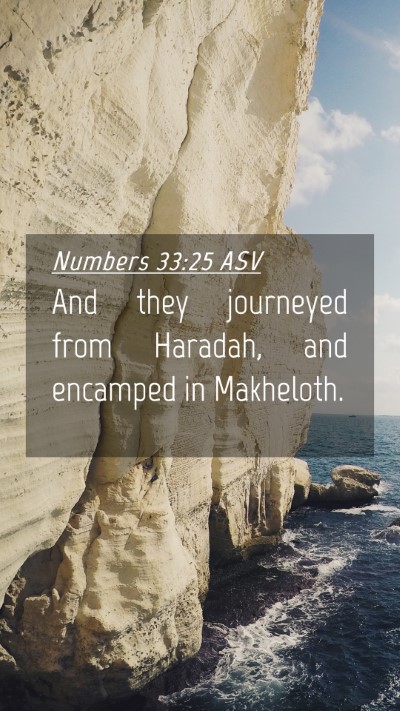 Picture 04 - Numbers 33:25 ASV Mobile Phone Wallpaper - And they journeyed from Haradah, and encamped in - Mobile Bible Verse Wallpaper
