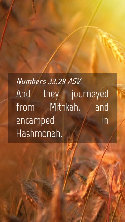 Picture 04 - Numbers 33:29 ASV Mobile Phone Wallpaper - And they journeyed from Mithkah, and encamped in - Mobile Bible Verse Wallpaper
