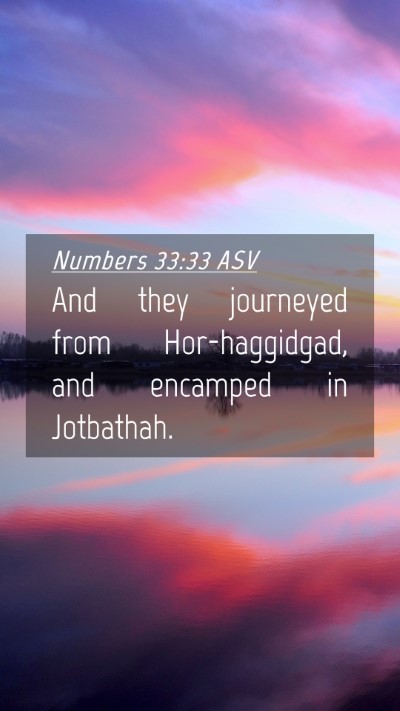 Picture 04 - Numbers 33:33 ASV Mobile Phone Wallpaper - And they journeyed from Hor-haggidgad, and - Mobile Bible Verse Wallpaper