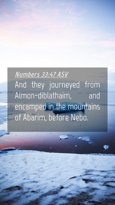 Picture 04 - Numbers 33:47 ASV Mobile Phone Wallpaper - And they journeyed from Almon-diblathaim, and - Mobile Bible Verse Wallpaper