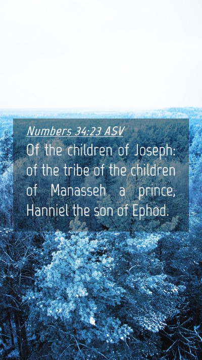 Picture 04 - Numbers 34:23 ASV Mobile Phone Wallpaper - Of the children of Joseph: of the tribe of the - Mobile Bible Verse Wallpaper