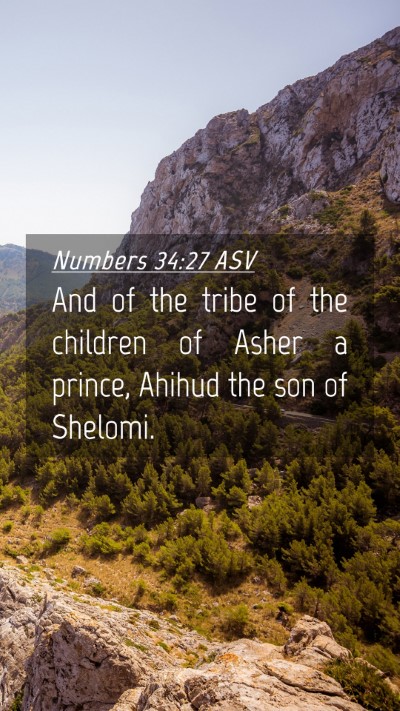 Picture 04 - Numbers 34:27 ASV Mobile Phone Wallpaper - And of the tribe of the children of Asher a - Mobile Bible Verse Wallpaper