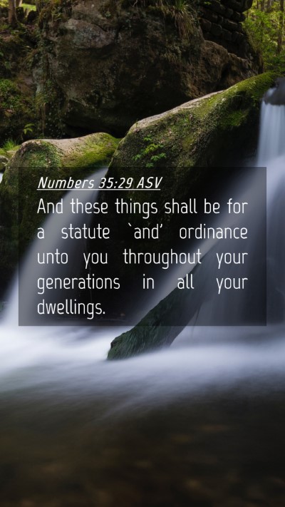 Picture 04 - Numbers 35:29 ASV Mobile Phone Wallpaper - And these things shall be for a statute `and' - Mobile Bible Verse Wallpaper