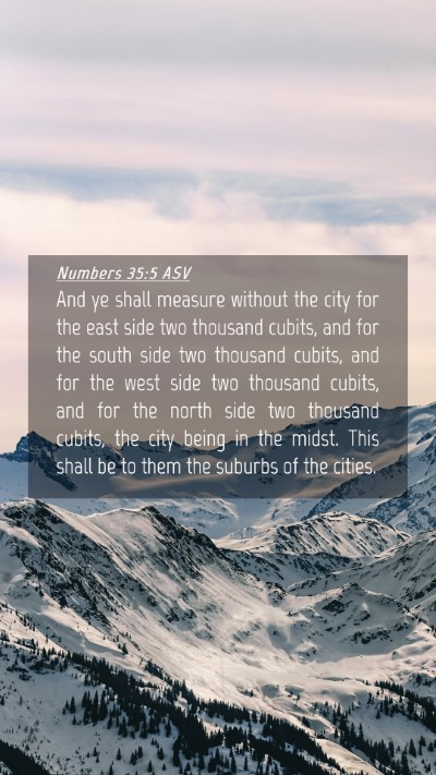 Picture 04 - Numbers 35:5 ASV Mobile Phone Wallpaper - And ye shall measure without the city for the - Mobile Bible Verse Wallpaper