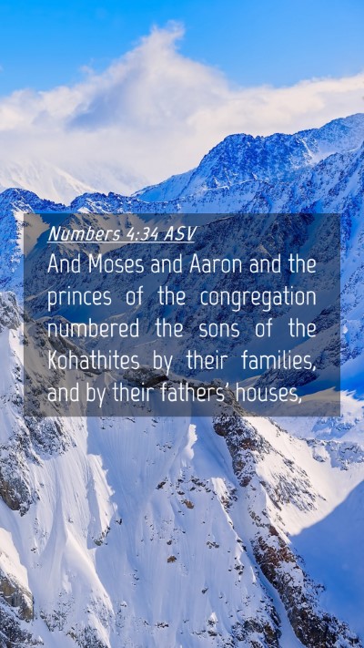 Picture 04 - Numbers 4:34 ASV Mobile Phone Wallpaper - And Moses and Aaron and the princes of the - Mobile Bible Verse Wallpaper