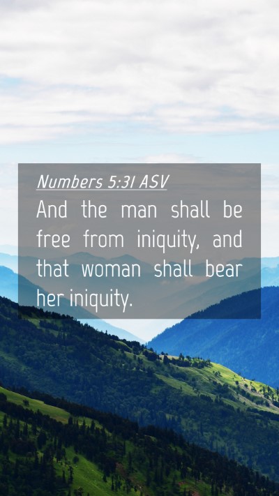 Picture 04 - Numbers 5:31 ASV Mobile Phone Wallpaper - And the man shall be free from iniquity, and that - Mobile Bible Verse Wallpaper