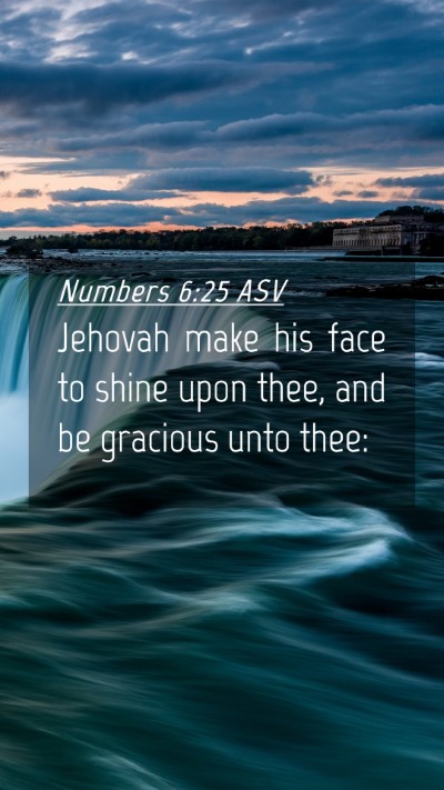 Picture 04 - Numbers 6:25 ASV Mobile Phone Wallpaper - Jehovah make his face to shine upon thee, and be - Mobile Bible Verse Wallpaper