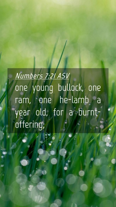 Picture 04 - Numbers 7:21 ASV Mobile Phone Wallpaper - one young bullock, one ram, one he-lamb a year - Mobile Bible Verse Wallpaper