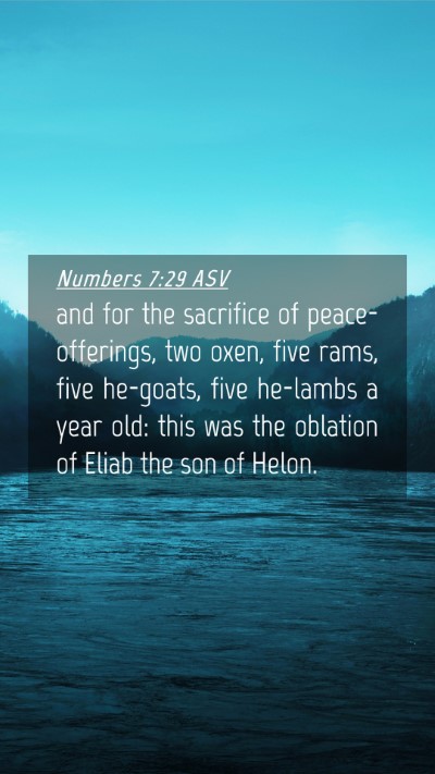 Picture 04 - Numbers 7:29 ASV Mobile Phone Wallpaper - and for the sacrifice of peace-offerings, two - Mobile Bible Verse Wallpaper