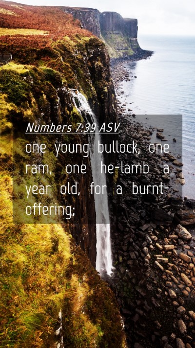 Picture 04 - Numbers 7:39 ASV Mobile Phone Wallpaper - one young bullock, one ram, one he-lamb a year - Mobile Bible Verse Wallpaper