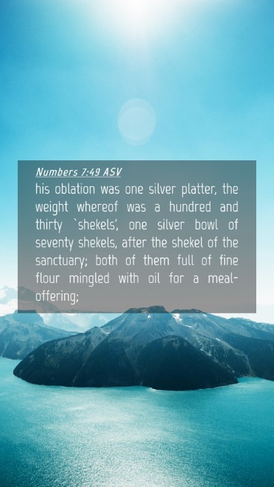 Picture 04 - Numbers 7:49 ASV Mobile Phone Wallpaper - his oblation was one silver platter, the weight - Mobile Bible Verse Wallpaper