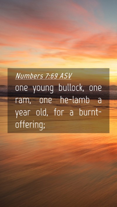Picture 04 - Numbers 7:69 ASV Mobile Phone Wallpaper - one young bullock, one ram, one he-lamb a year - Mobile Bible Verse Wallpaper
