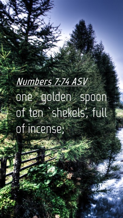 Picture 04 - Numbers 7:74 ASV Mobile Phone Wallpaper - one golden spoon of ten `shekels', full of - Mobile Bible Verse Wallpaper