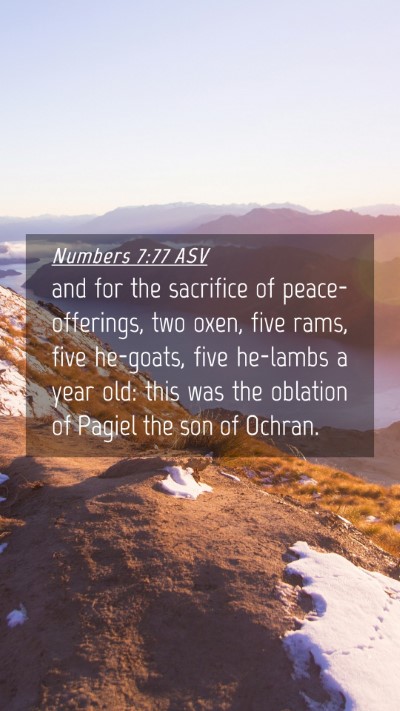 Picture 04 - Numbers 7:77 ASV Mobile Phone Wallpaper - and for the sacrifice of peace-offerings, two - Mobile Bible Verse Wallpaper