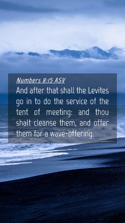 Picture 04 - Numbers 8:15 ASV Mobile Phone Wallpaper - And after that shall the Levites go in to do the - Mobile Bible Verse Wallpaper