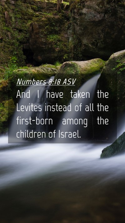 Picture 04 - Numbers 8:18 ASV Mobile Phone Wallpaper - And I have taken the Levites instead of all the - Mobile Bible Verse Wallpaper