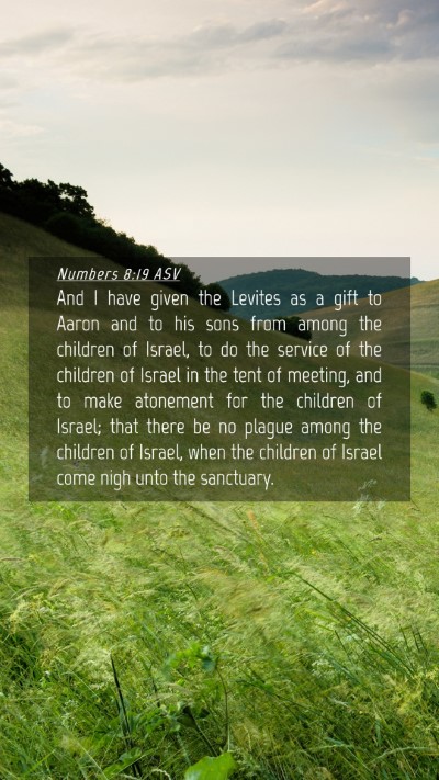 Picture 04 - Numbers 8:19 ASV Mobile Phone Wallpaper - And I have given the Levites as a gift to Aaron - Mobile Bible Verse Wallpaper
