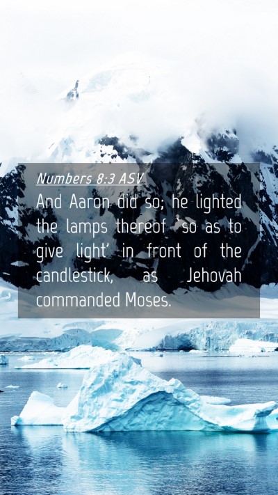 Picture 04 - Numbers 8:3 ASV Mobile Phone Wallpaper - And Aaron did so; he lighted the lamps thereof - Mobile Bible Verse Wallpaper