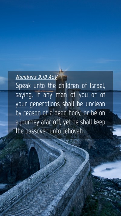 Picture 04 - Numbers 9:10 ASV Mobile Phone Wallpaper - Speak unto the children of Israel, saying, If any - Mobile Bible Verse Wallpaper