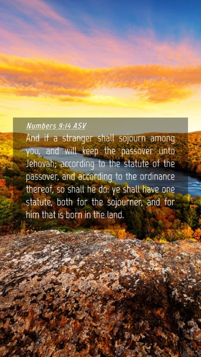 Picture 04 - Numbers 9:14 ASV Mobile Phone Wallpaper - And if a stranger shall sojourn among you, and - Mobile Bible Verse Wallpaper