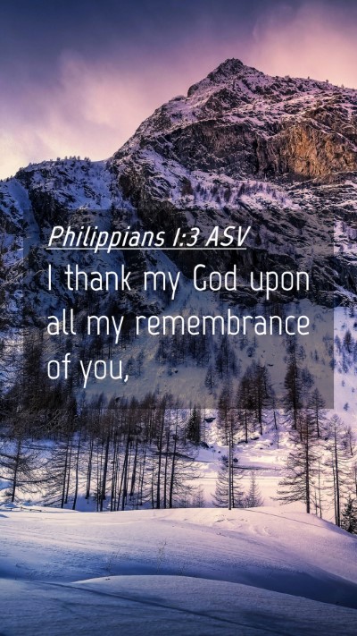 Picture 04 - Philippians 1:3 ASV Mobile Phone Wallpaper - I thank my God upon all my remembrance of - Mobile Bible Verse Wallpaper