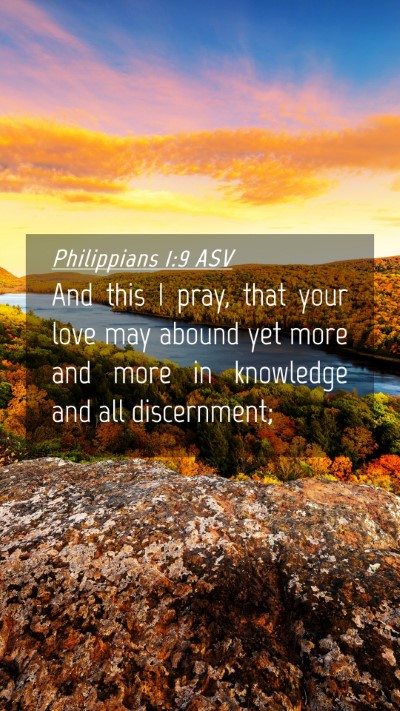 Picture 04 - Philippians 1:9 ASV Mobile Phone Wallpaper - And this I pray, that your love may abound yet - Mobile Bible Verse Wallpaper