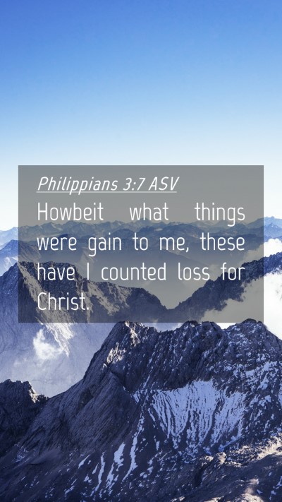 Picture 04 - Philippians 3:7 ASV Mobile Phone Wallpaper - Howbeit what things were gain to me, these have I - Mobile Bible Verse Wallpaper