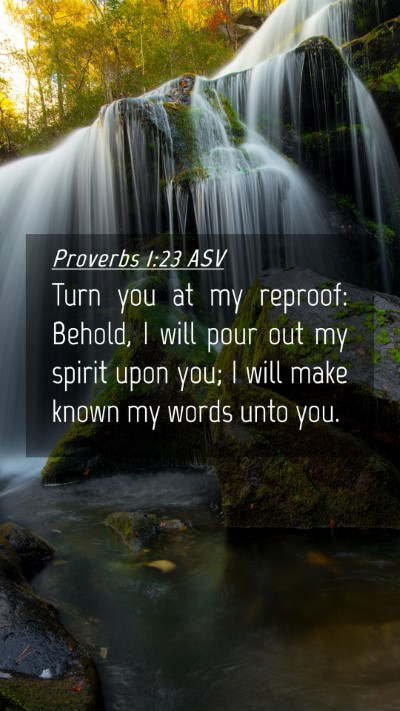 Picture 04 - Proverbs 1:23 ASV Mobile Phone Wallpaper - Turn you at my reproof: Behold, I will pour out - Mobile Bible Verse Wallpaper
