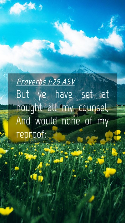 Picture 04 - Proverbs 1:25 ASV Mobile Phone Wallpaper - But ye have set at nought all my counsel, And - Mobile Bible Verse Wallpaper