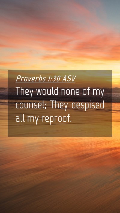 Picture 04 - Proverbs 1:30 ASV Mobile Phone Wallpaper - They would none of my counsel; They despised all - Mobile Bible Verse Wallpaper