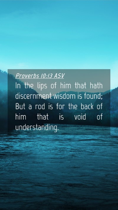 Picture 04 - Proverbs 10:13 ASV Mobile Phone Wallpaper - In the lips of him that hath discernment wisdom - Mobile Bible Verse Wallpaper