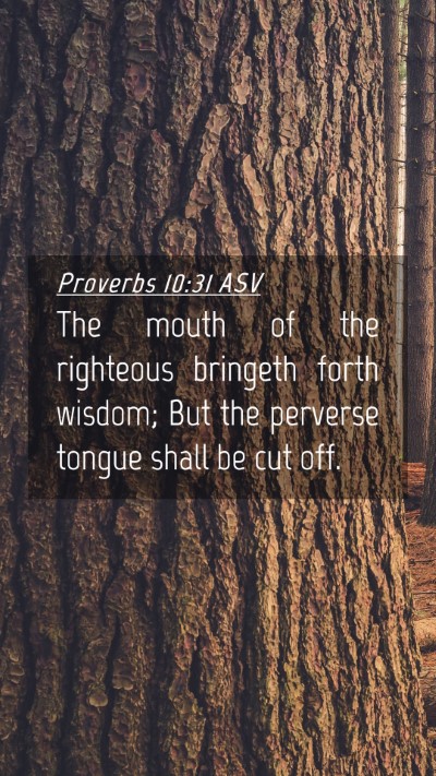 Picture 04 - Proverbs 10:31 ASV Mobile Phone Wallpaper - The mouth of the righteous bringeth forth wisdom; - Mobile Bible Verse Wallpaper
