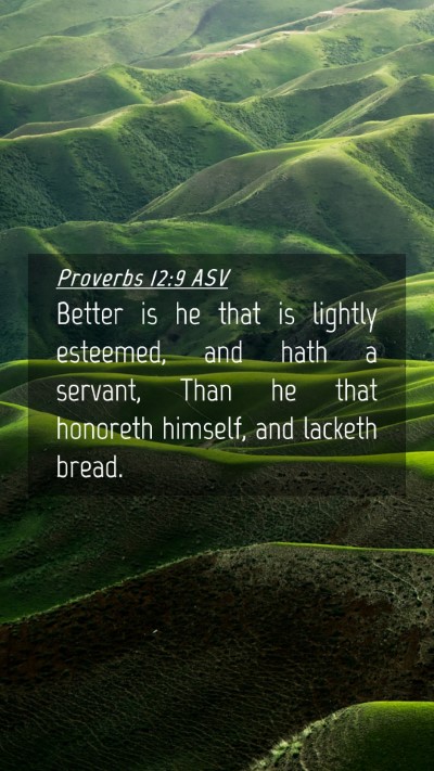 Picture 04 - Proverbs 12:9 ASV Mobile Phone Wallpaper - Better is he that is lightly esteemed, and hath a - Mobile Bible Verse Wallpaper