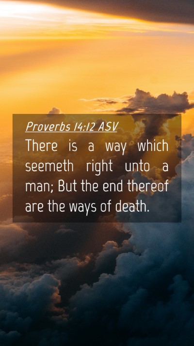 Picture 04 - Proverbs 14:12 ASV Mobile Phone Wallpaper - There is a way which seemeth right unto a man; - Mobile Bible Verse Wallpaper