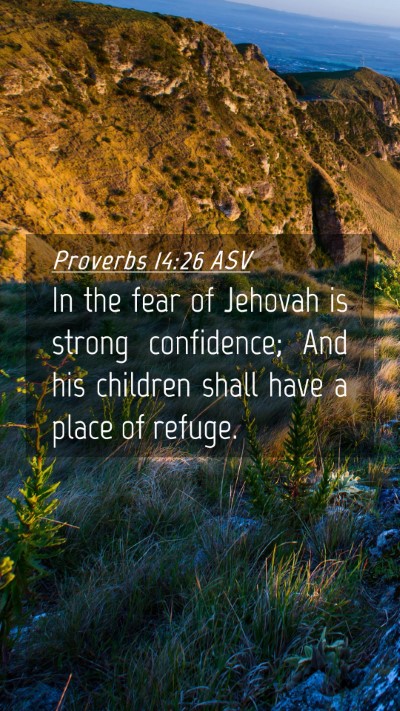 Picture 04 - Proverbs 14:26 ASV Mobile Phone Wallpaper - In the fear of Jehovah is strong confidence; And - Mobile Bible Verse Wallpaper