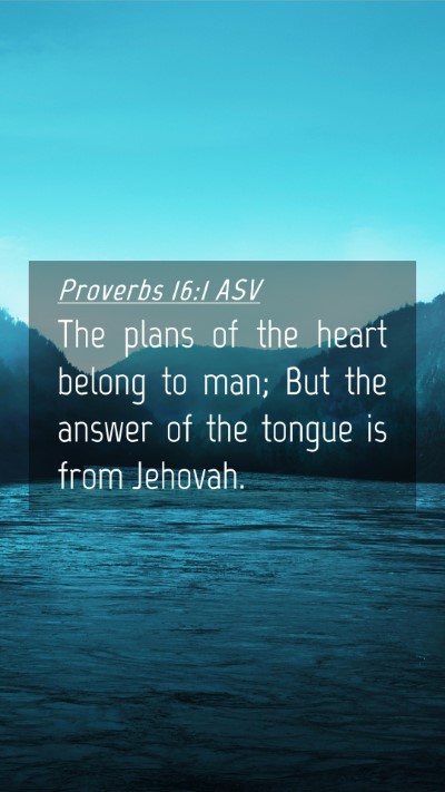 Picture 04 - Proverbs 16:1 ASV Mobile Phone Wallpaper - The plans of the heart belong to man; But the - Mobile Bible Verse Wallpaper