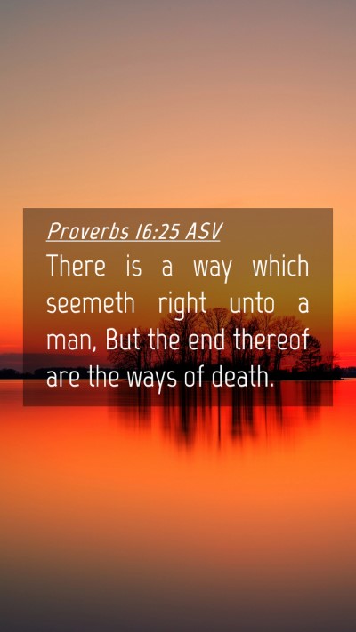 Picture 04 - Proverbs 16:25 ASV Mobile Phone Wallpaper - There is a way which seemeth right unto a man, - Mobile Bible Verse Wallpaper