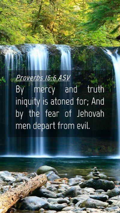 Picture 04 - Proverbs 16:6 ASV Mobile Phone Wallpaper - By mercy and truth iniquity is atoned for; And by - Mobile Bible Verse Wallpaper