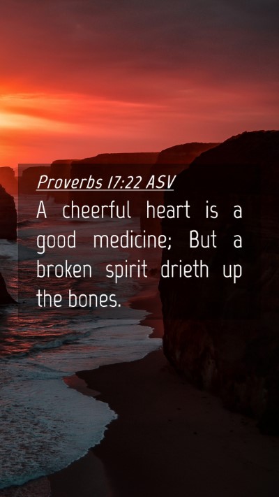 Picture 04 - Proverbs 17:22 ASV Mobile Phone Wallpaper - A cheerful heart is a good medicine; But a broken - Mobile Bible Verse Wallpaper