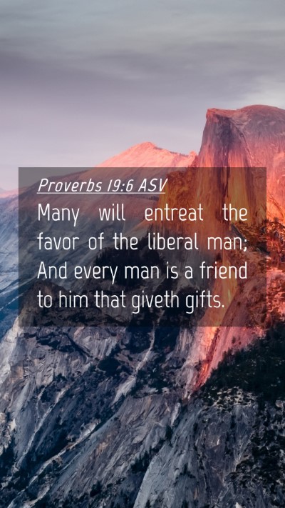 Picture 04 - Proverbs 19:6 ASV Mobile Phone Wallpaper - Many will entreat the favor of the liberal man; - Mobile Bible Verse Wallpaper
