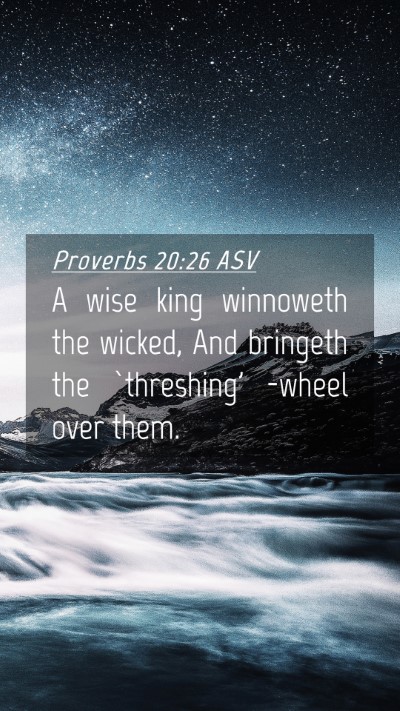 Picture 04 - Proverbs 20:26 ASV Mobile Phone Wallpaper - A wise king winnoweth the wicked, And bringeth - Mobile Bible Verse Wallpaper