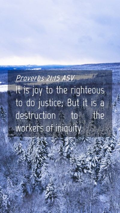 Picture 04 - Proverbs 21:15 ASV Mobile Phone Wallpaper - It is joy to the righteous to do justice; But it - Mobile Bible Verse Wallpaper
