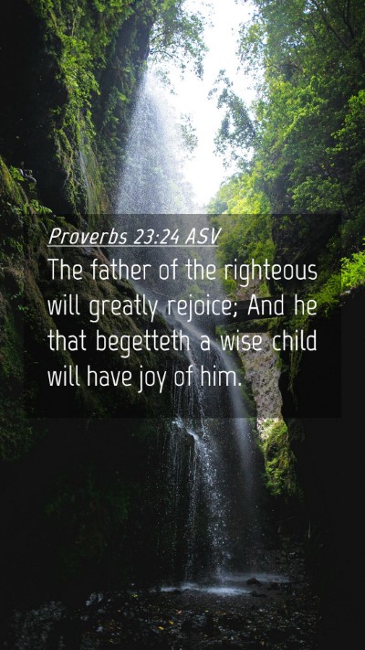 Picture 04 - Proverbs 23:24 ASV Mobile Phone Wallpaper - The father of the righteous will greatly rejoice; - Mobile Bible Verse Wallpaper