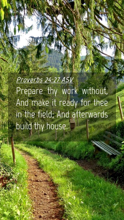 Picture 04 - Proverbs 24:27 ASV Mobile Phone Wallpaper - Prepare thy work without, And make it ready for - Mobile Bible Verse Wallpaper