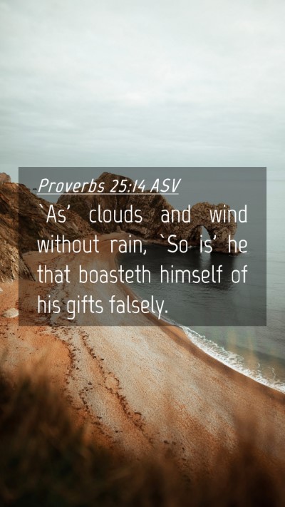 Picture 04 - Proverbs 25:14 ASV Mobile Phone Wallpaper - `As' clouds and wind without rain, `So is' he - Mobile Bible Verse Wallpaper